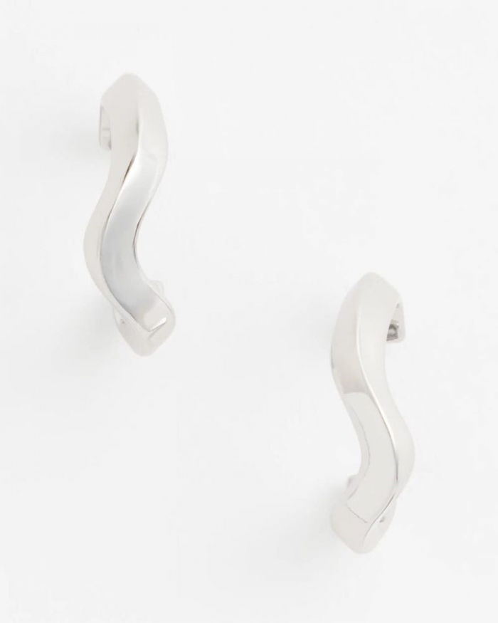 Chicos Silver Wavy Hoop Earrings - SILVER