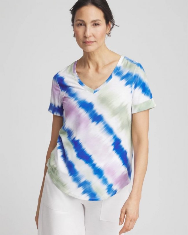 Chicos Zenergy® Tie-Dye V-Neck Tee - MOROCCAN MINT Chicos Zenergy® Tie-Dye V-Neck Tee - MOROCCAN MINT