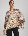 Chicos Crepe Animal Print Pullover Poncho - ANIMAL PRINT Chicos Crepe Animal Print Pullover Poncho - ANIMAL PRINT