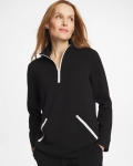 Chicos Zenergy® Soft Contrast Half Zip Pullover - BLACK Chicos Zenergy® Soft Contrast Half Zip Pullover - BLACK