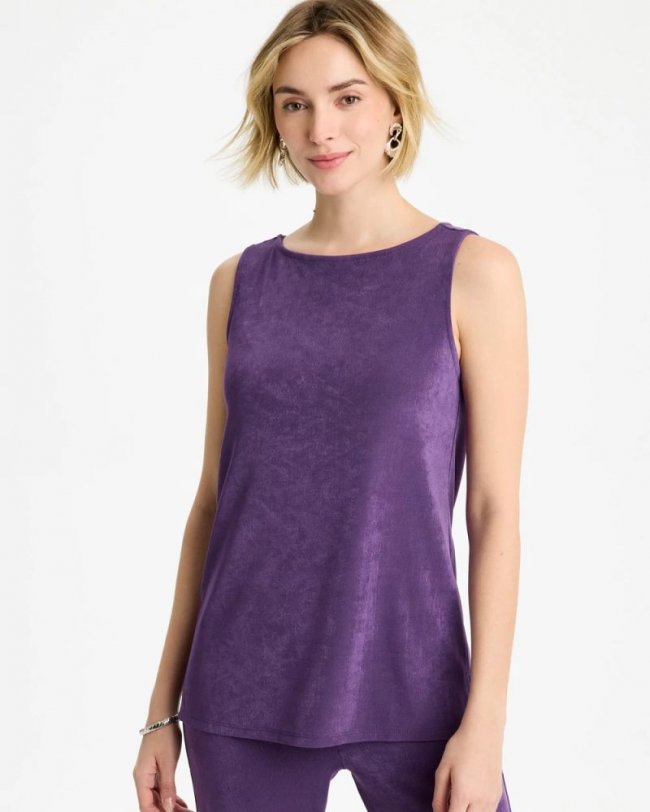 Chicos Travelers™ Side-Slit Tank - RICH AMETHYST Chicos Travelers™ Side-Slit Tank - RICH AMETHYST
