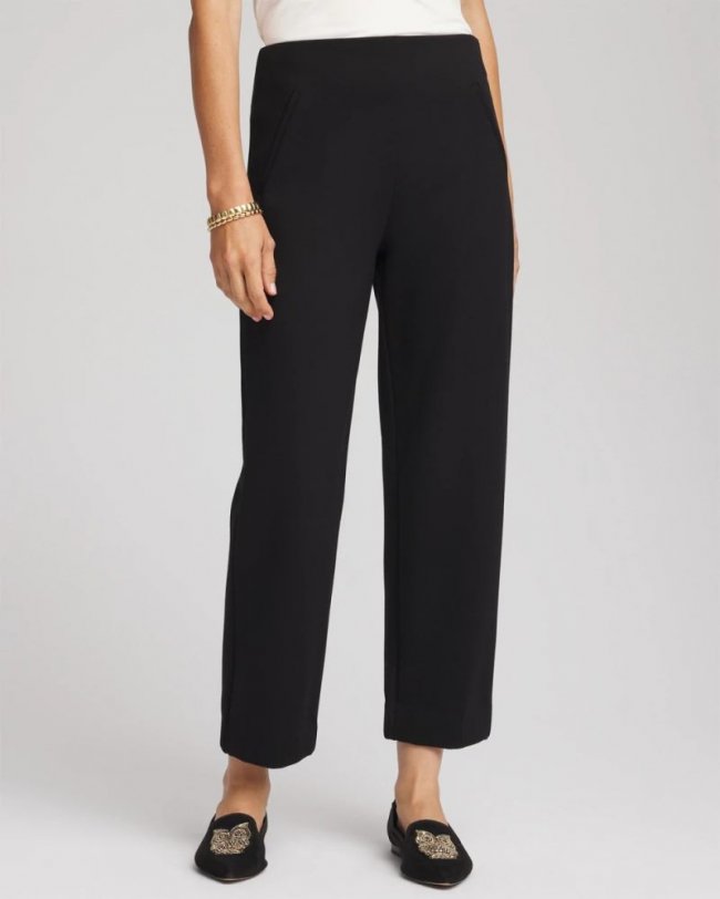 Chicos Juliet Relaxed Tapered Ankle Pants - BLACK