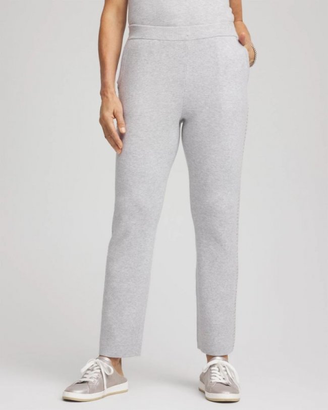 Chicos Zenergy® Luxe Diamante Pants - FROSTED GRAY HEATHER