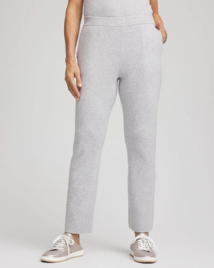 Chicos Zenergy® Luxe Diamante Pants - FROSTED GRAY HEATHER