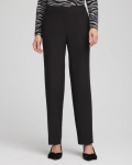 Chicos Textured Straight Tapered Ankle Pants - BLACK