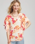Chicos Touch of Cool™ Handkerchief-Sleeve V-Neck Tee - SUNSET PEACH Chicos Touch of Cool™ Handkerchief-Sleeve V-Neck Tee - SUNSET PEACH