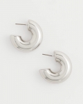 Chicos Silver Puff Hoop Earrings - SILVER Chicos Silver Puff Hoop Earrings - SILVER
