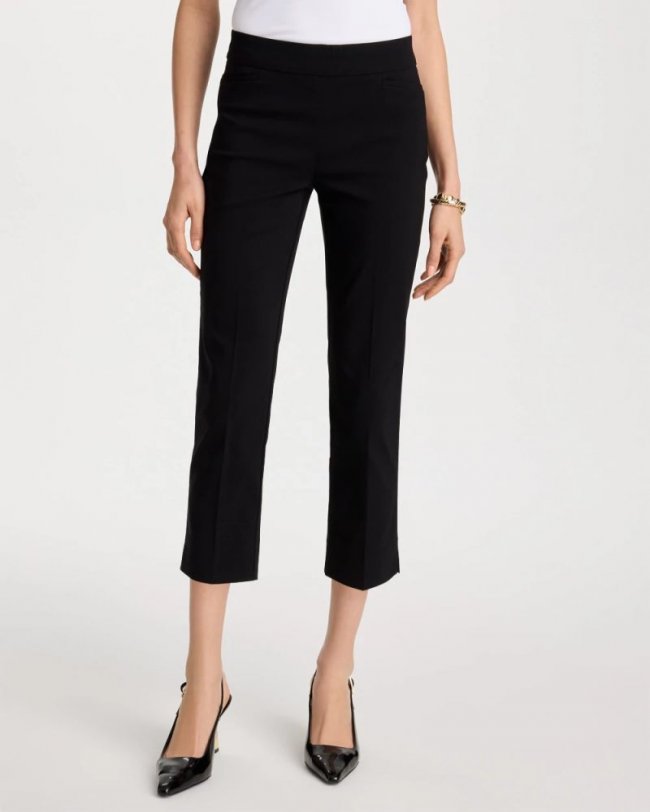 Chicos Brigitte™ Slim Pull-On Crop Pant - BLACK
