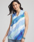 Chicos Ocean Pima Sleeveless V-Neck Tunic - RICH COBALT