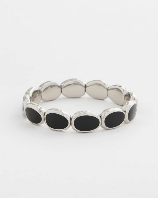 Chicos Black Large Stretch Bracelet - BLACK