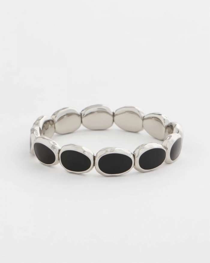 Chicos Black Large Stretch Bracelet - BLACK