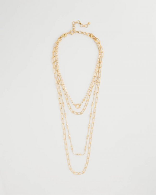 Chicos Sea Foam Multi-Strand Convertible Necklace - GOLD