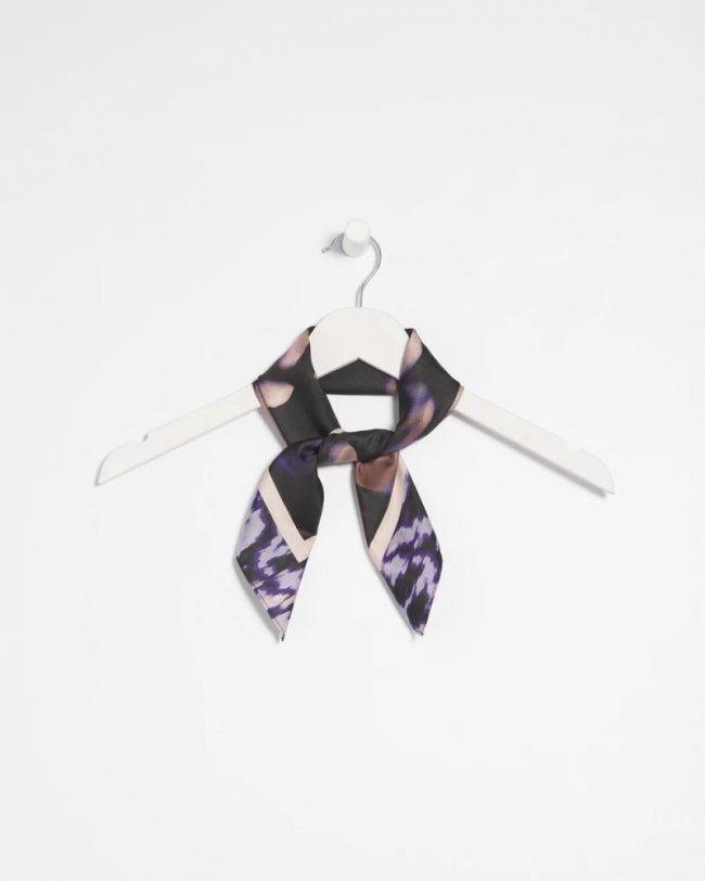Chicos Fjord Flora Square Neckerchief Scarf - BLACK Chicos Fjord Flora Square Neckerchief Scarf - BLACK
