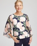 Chicos Georgette Angel-Sleeved Top - DARKEST SPRUCE Chicos Georgette Angel-Sleeved Top - DARKEST SPRUCE