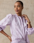 Chicos Embroidered Top - ORCHID MIST