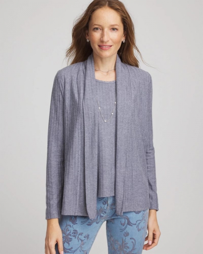Chicos Cozy Cardigan - PASSPORT BLUE