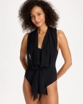 Chicos Gottex Yuri Flower Mesh One Piece Swimsuit - BLACK Chicos Gottex Yuri Flower Mesh One Piece Swimsuit - BLACK