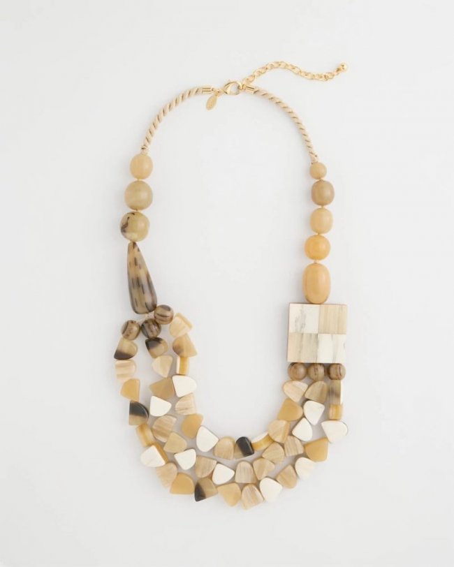 Chicos Chico's Originals Faux Horn Geo Necklace - NEUTRAL