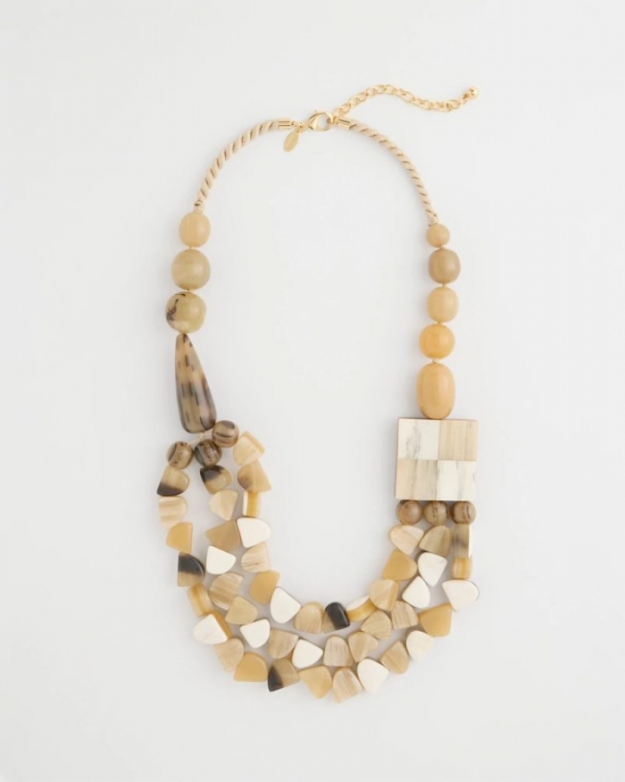 Chicos Chico's Originals Faux Horn Geo Necklace - NEUTRAL