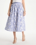 Chicos Cotton Embroidered Floral Skirt - ALABASTER