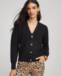 Chicos Relaxed-Fit Button-Front Cardigan - BLACK Chicos Relaxed-Fit Button-Front Cardigan - BLACK