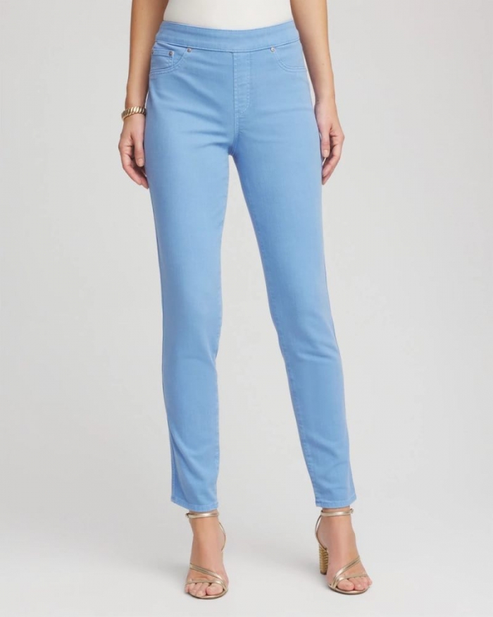 Chicos Modern Pull-On Ankle Jeggings - TIDAL BLUE