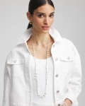Chicos White Beaded Single Strand Necklace - WHITE Chicos White Beaded Single Strand Necklace - WHITE