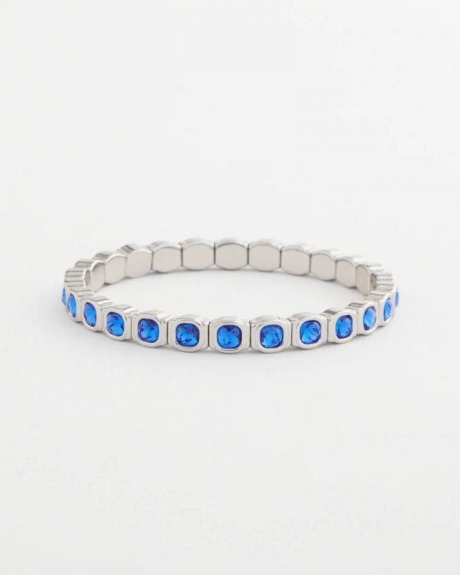 Chicos Small Faceted Stretch Bracelet - BLUE