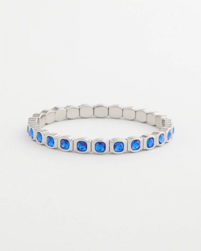 Chicos Small Faceted Stretch Bracelet - BLUE