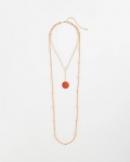 Chicos Convertible Beaded Pendant Necklace - ORANGE Chicos Convertible Beaded Pendant Necklace - ORANGE
