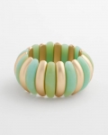 Chicos Aqua and Gold Stretch Bracelet - AQUA