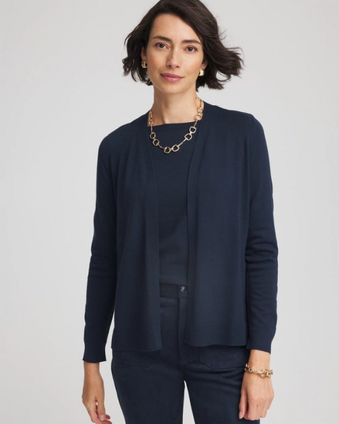 Chicos Ella Long-Sleeve Cardigan - PASSPORT BLUE