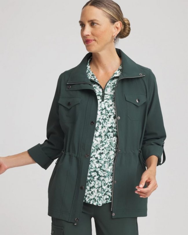 Chicos Zenergy® Ripstop Cargo Jacket - DARKEST SPRUCE Chicos Zenergy® Ripstop Cargo Jacket - DARKEST SPRUCE