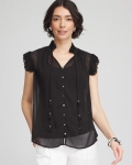 Chicos Ruffle Collar Blouse - BLACK Chicos Ruffle Collar Blouse - BLACK