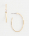 Chicos Gold Oval Hoop Earrings - GOLD