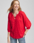 Chicos Embellished Valentine's Day Blouse - LOVE LETTER RED