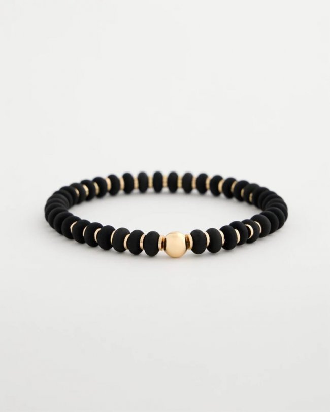 Chicos Black Round Stretch Bracelet - BLACK