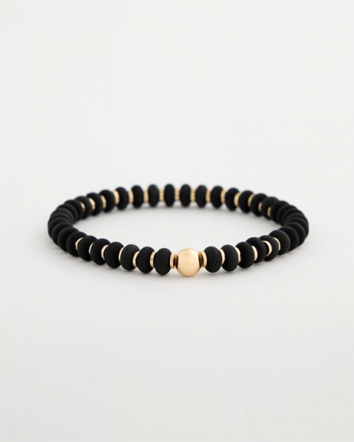 Chicos Black Round Stretch Bracelet - BLACK