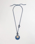 Chicos Adjustable Blue-Neutral Wood Pendant Necklace - BLUE MULTI Chicos Adjustable Blue-Neutral Wood Pendant Necklace - BLUE MULTI