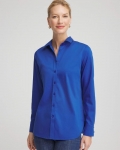 Chicos No Iron Stretch-Sateen Shirt - COBALT STONE Chicos No Iron Stretch-Sateen Shirt - COBALT STONE