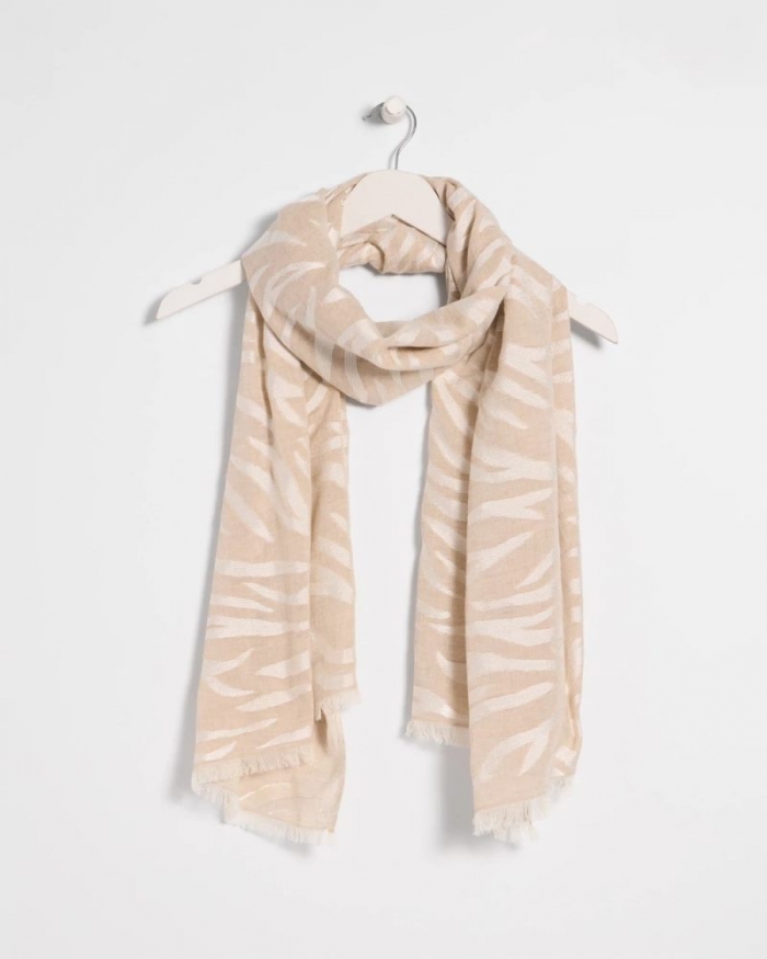 Chicos Neutral Zebra Jacquard Oblong Scarf - NEUTRAL