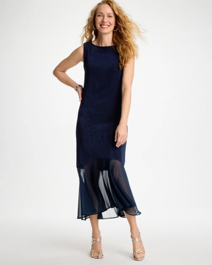 Chicos Travelers™ Chiffon Hem Dress - TRAVELERS INDIA INK