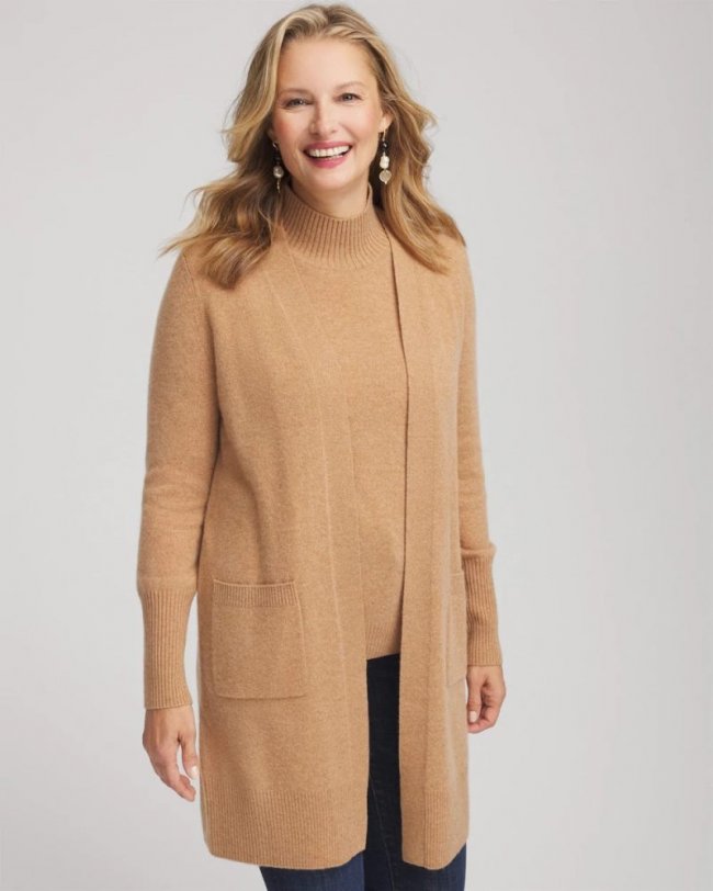 Chicos Cashmere Duster Cardigan - CAMEL Chicos Cashmere Duster Cardigan - CAMEL