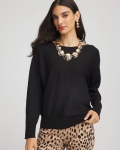 Chicos Ella Boatneck Pullover Sweater - BLACK Chicos Ella Boatneck Pullover Sweater - BLACK