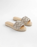 Chicos Linen Knotted Espadrille Slides - SILVER Chicos Linen Knotted Espadrille Slides - SILVER