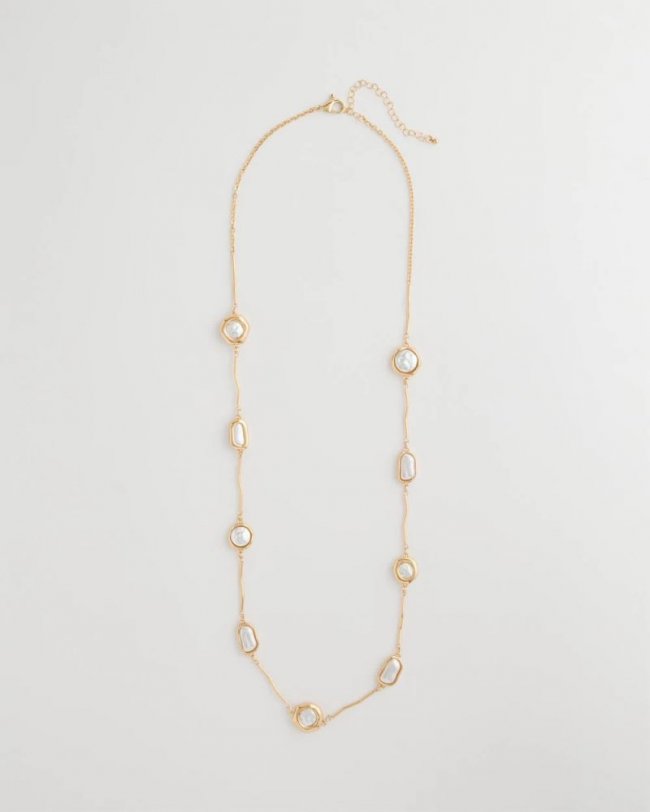 Chicos Siren Faux Pearl Long Necklace - PEARL