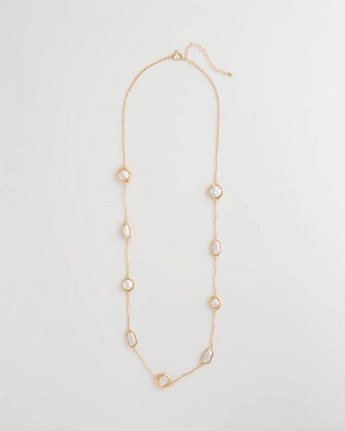 Chicos Siren Faux Pearl Long Necklace - PEARL