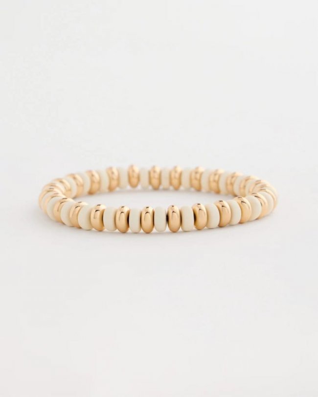 Chicos White Gold Slice Stretch Bracelet - WHITE