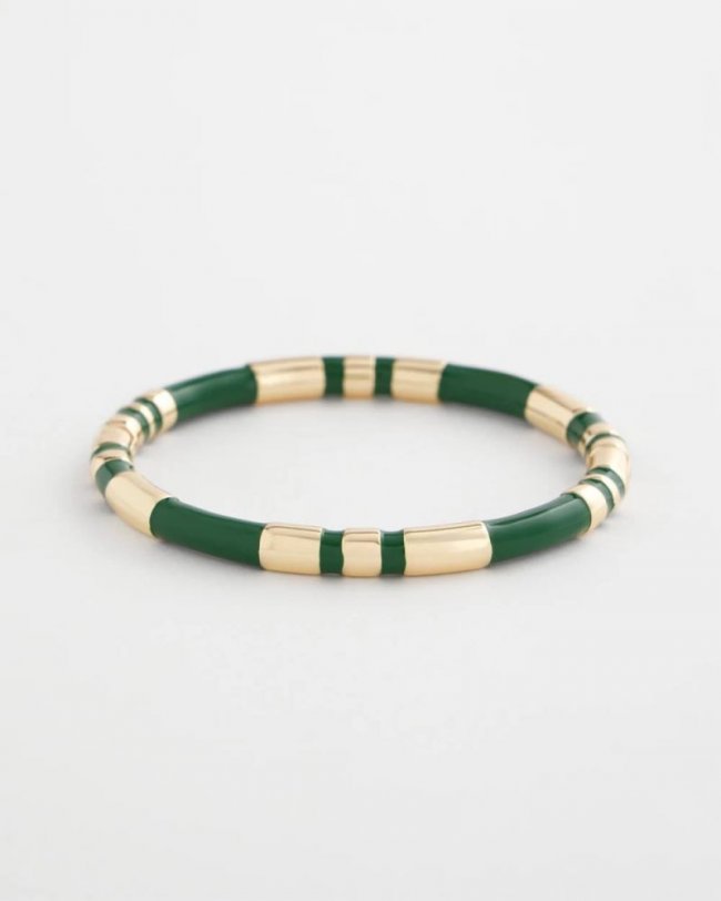 Chicos Green Enamel Hinge Bangle - GREEN