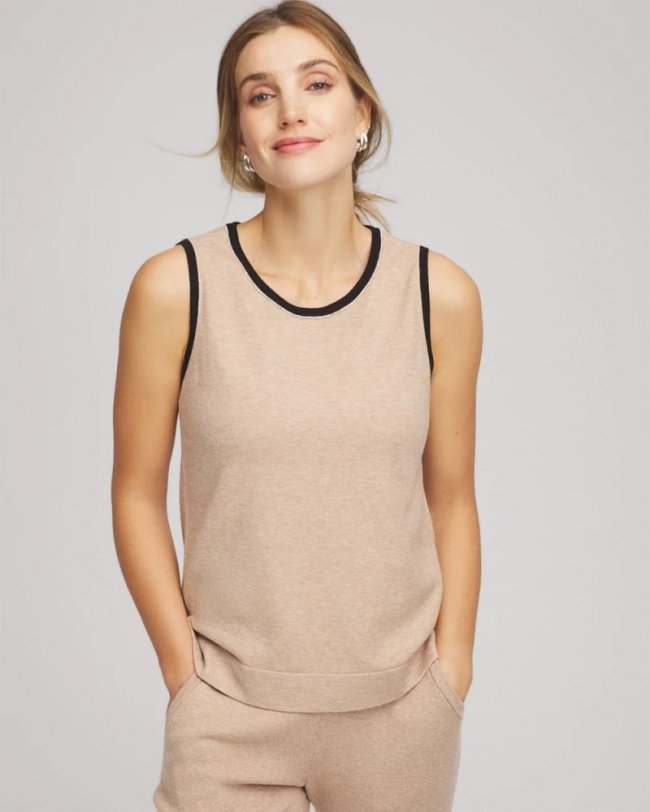 Chicos Zenergy® Luxe Cashmere-Blend Tank - CHAMPAGNE FIZZ